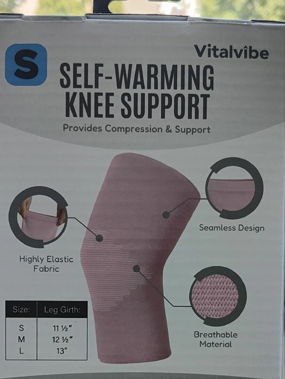 Self-Warming Knee Support - Pink